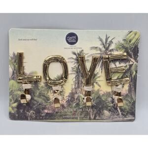 Brass "Love" Wall‎ Hook Set For Keys Holder Multiple Hooks Gold Decorative